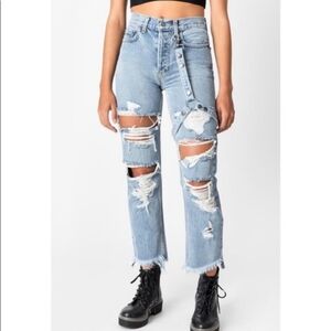 Carmar LF Emelia Ripped Harness Jeans Distressed Lyra Wash Size 26